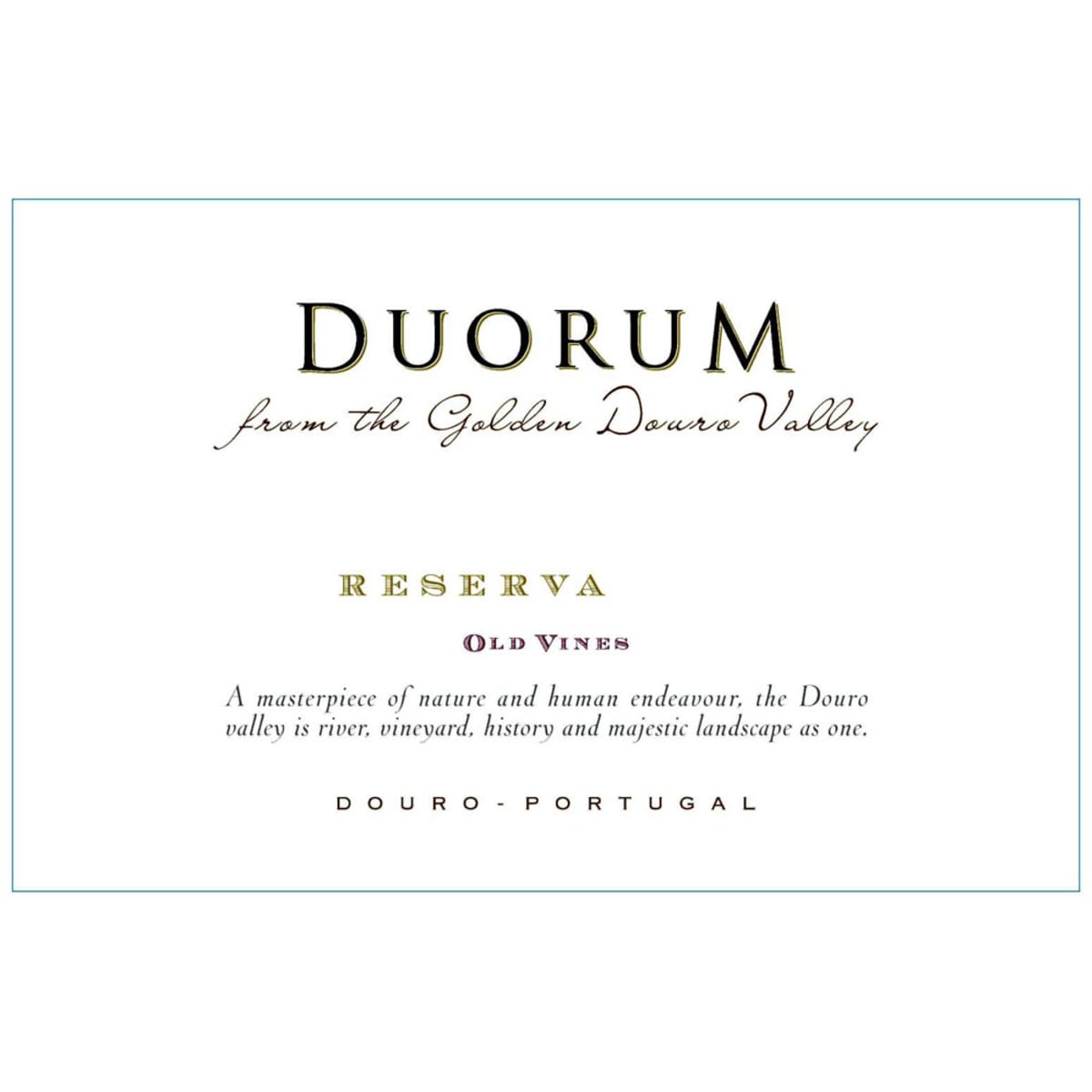 Duorum Old Vines Reserva  2009 Front Label