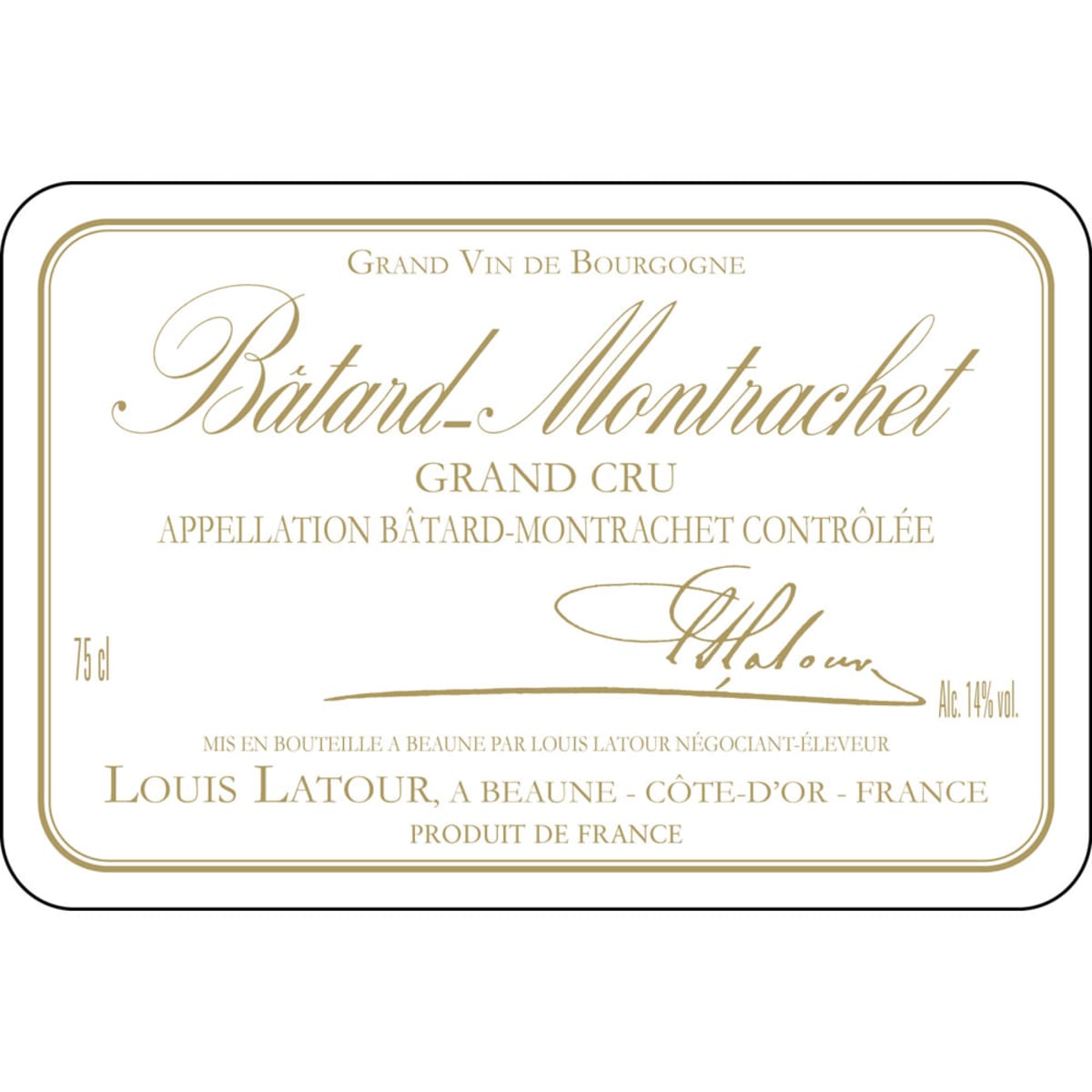 Louis Latour Batard Montrachet Grand Cru 2011 Front Label