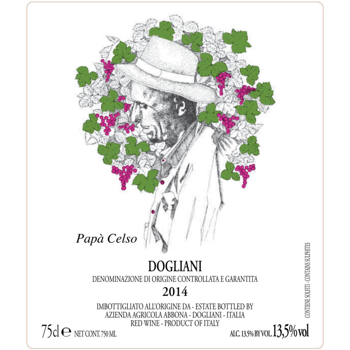 Abbona Dogliani Papa Celso Dolcetto 2014 Front Label