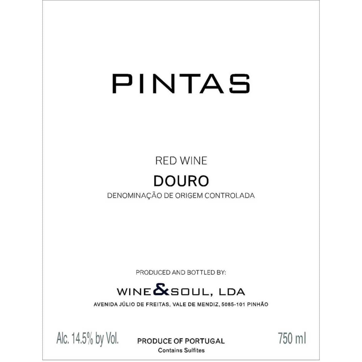 Wine & Soul Pintas 2013 Front Label