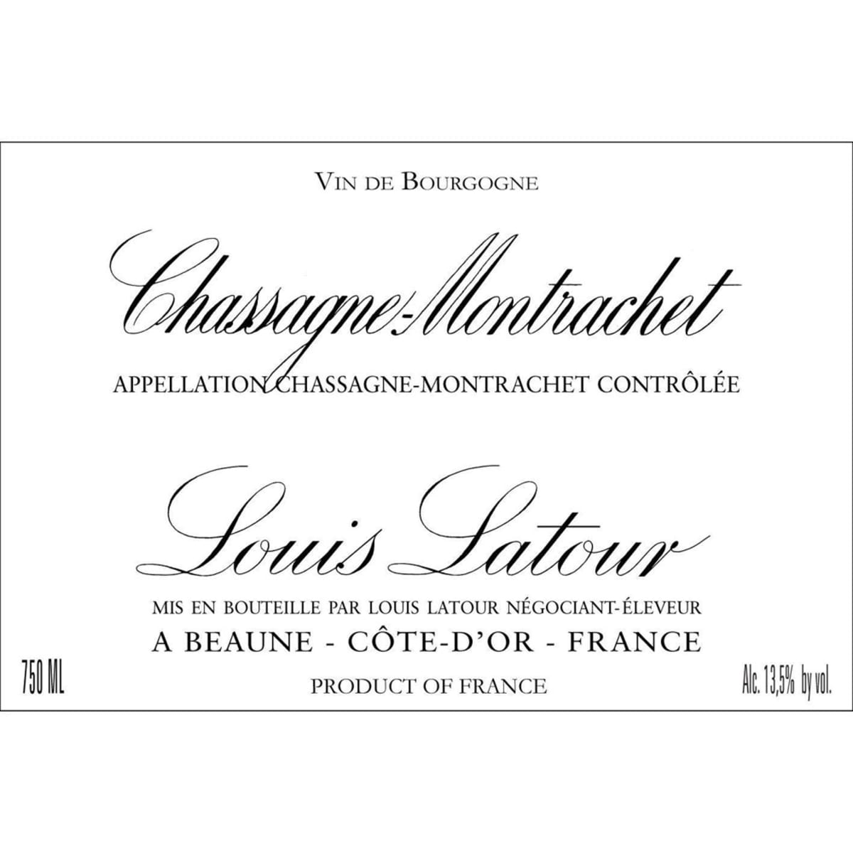 Louis Latour Chassagne-Montrachet Rouge (slightly torn label) 2012 Front Label