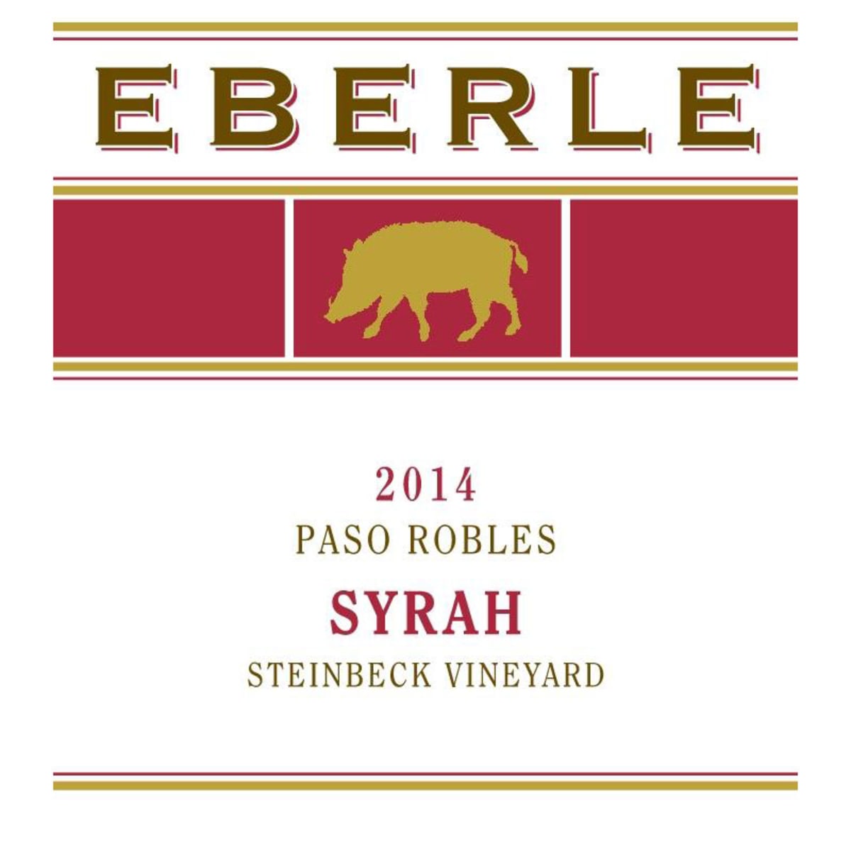 Eberle Steinbeck Vineyard Syrah 2014 Front Label