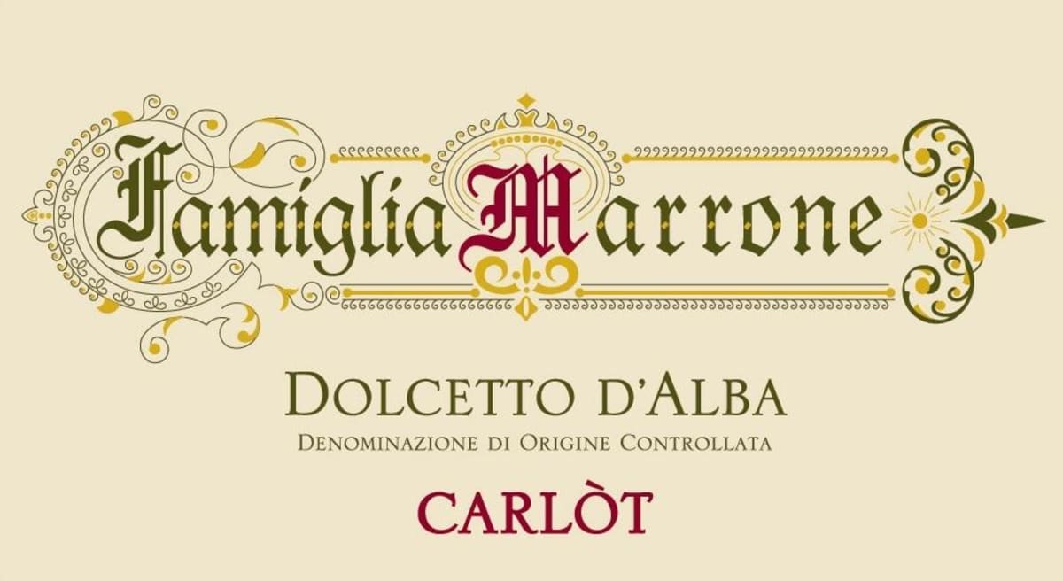 Marrone Dolcetto d'Alba Carlot 2012 Front Label