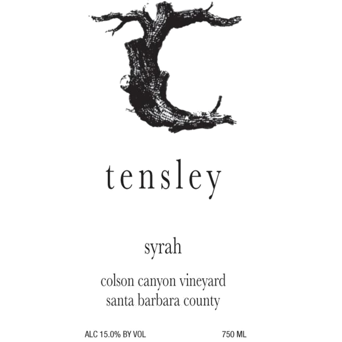 Tensley Colson Canyon Vineyard Syrah 2014 Front Label