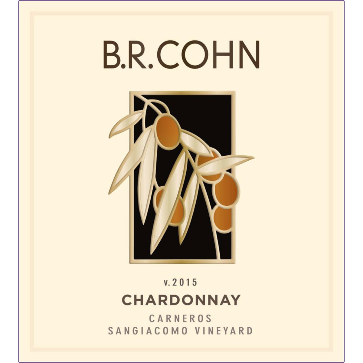 B.R. Cohn Sangiacomo Vineyard Chardonnay 2015 Front Label