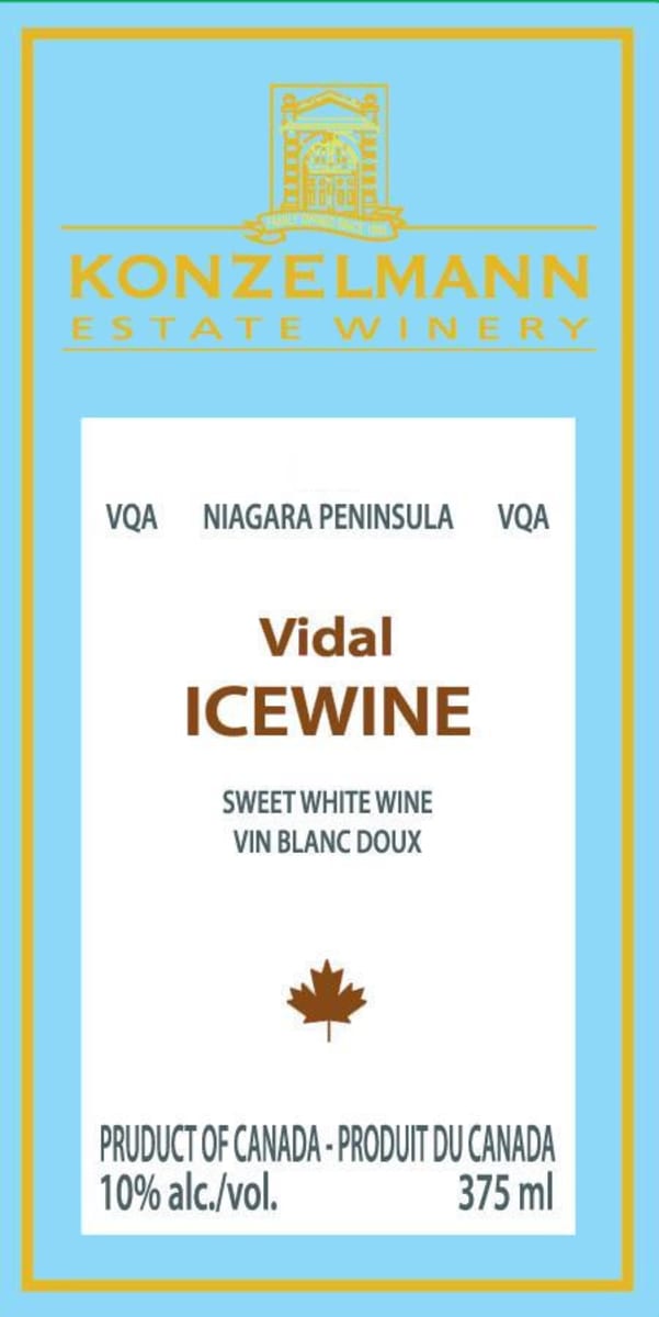 Konzelmann Vidal Icewine 2010 Front Label
