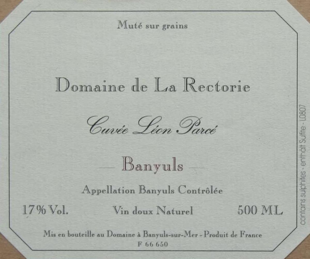 Dom. de la Rectorie Banyuls Cuvee Leon Parce 2007 Front Label