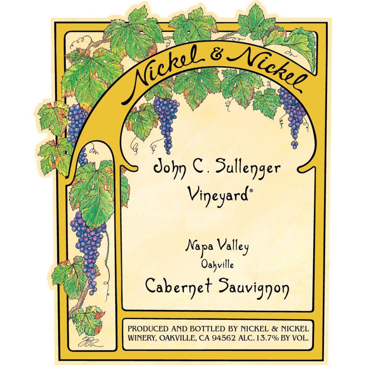 Nickel & Nickel John C. Sullenger Vineyard Cabernet Sauvignon 1998 Front Label