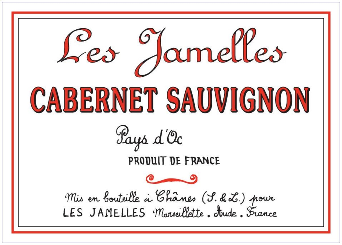 Les Jamelles Vins de Pays D'Oc Cabernet Sauvignon 2012 Front Label