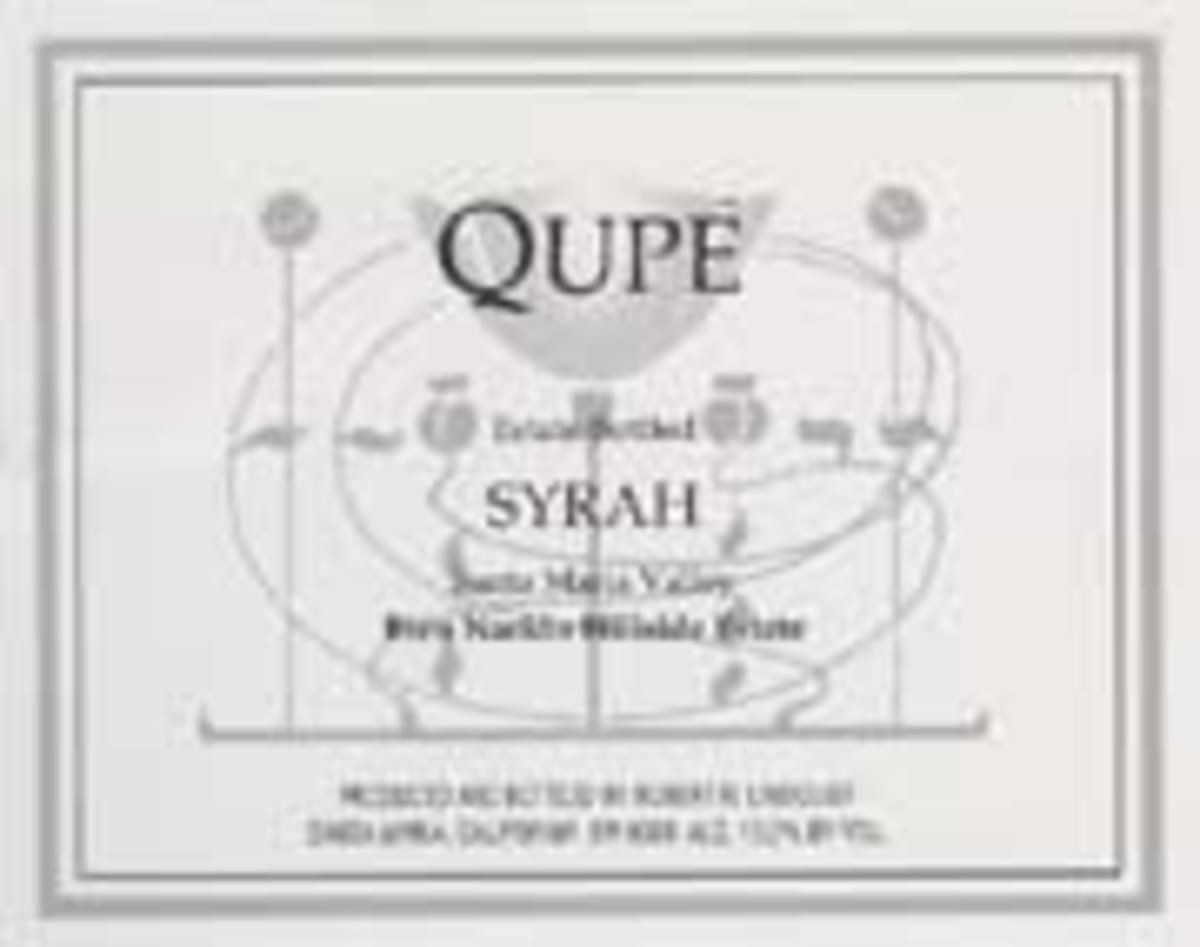 Qupe Syrah Bien Nacido Hillside Estate Vineyard 2000 Front Label