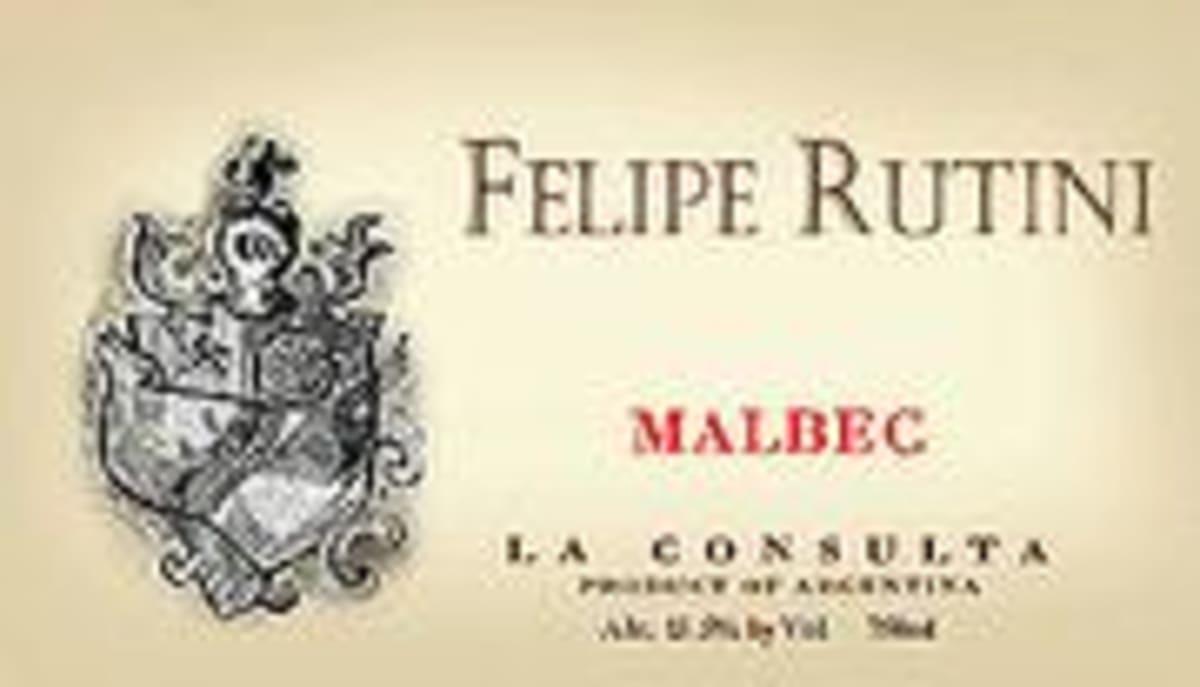 Rutini Malbec 2000 Front Label