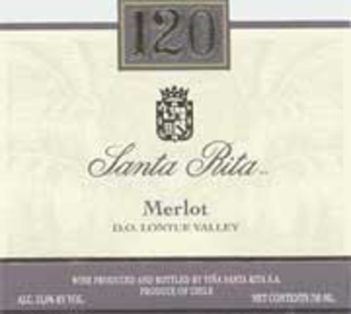 Santa Rita 120 Merlot 2002 Front Label