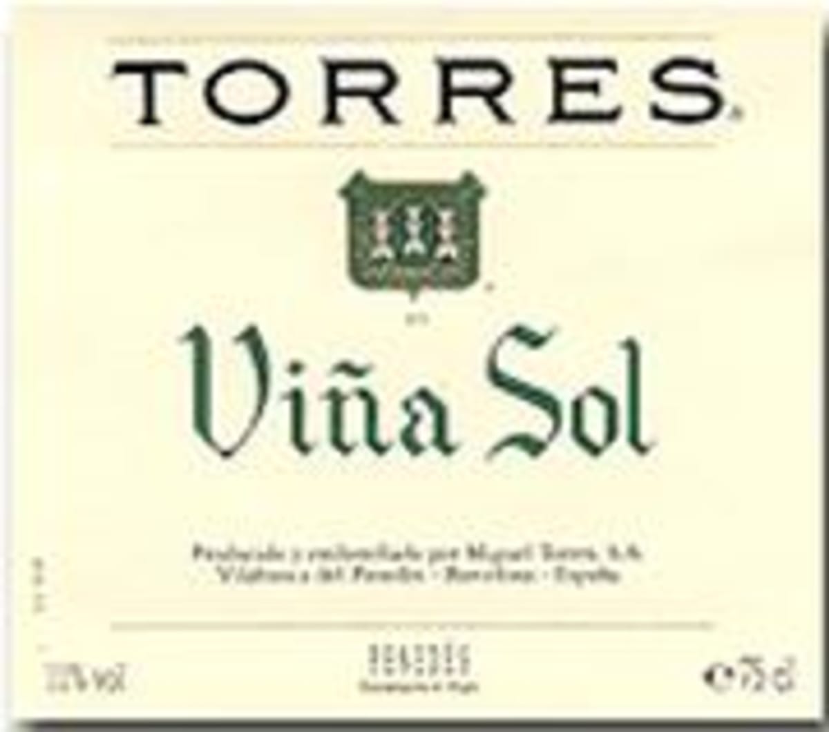 Torres Vina Sol (half-bottle) 1998 Front Label