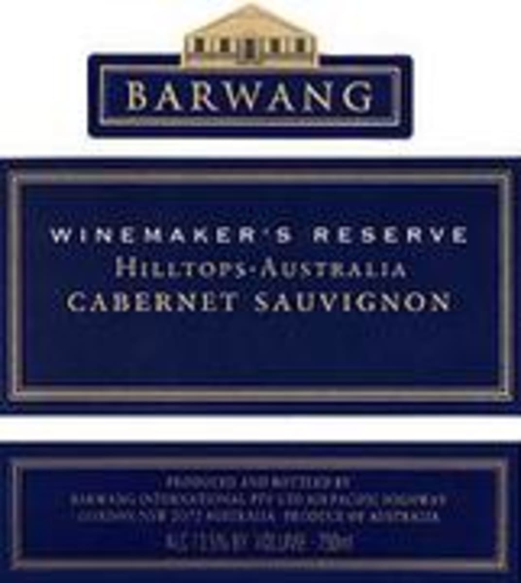 Barwang Winemakers Reserve Cabernet Sauvignon 1997 Front Label