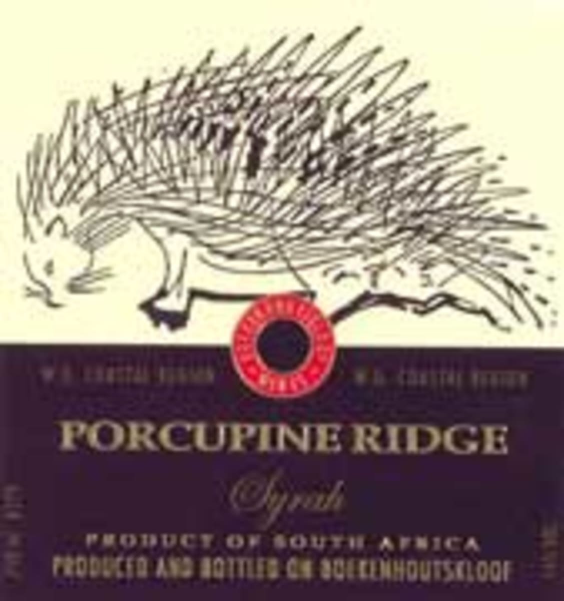 Porcupine Ridge Syrah 2002 Front Label