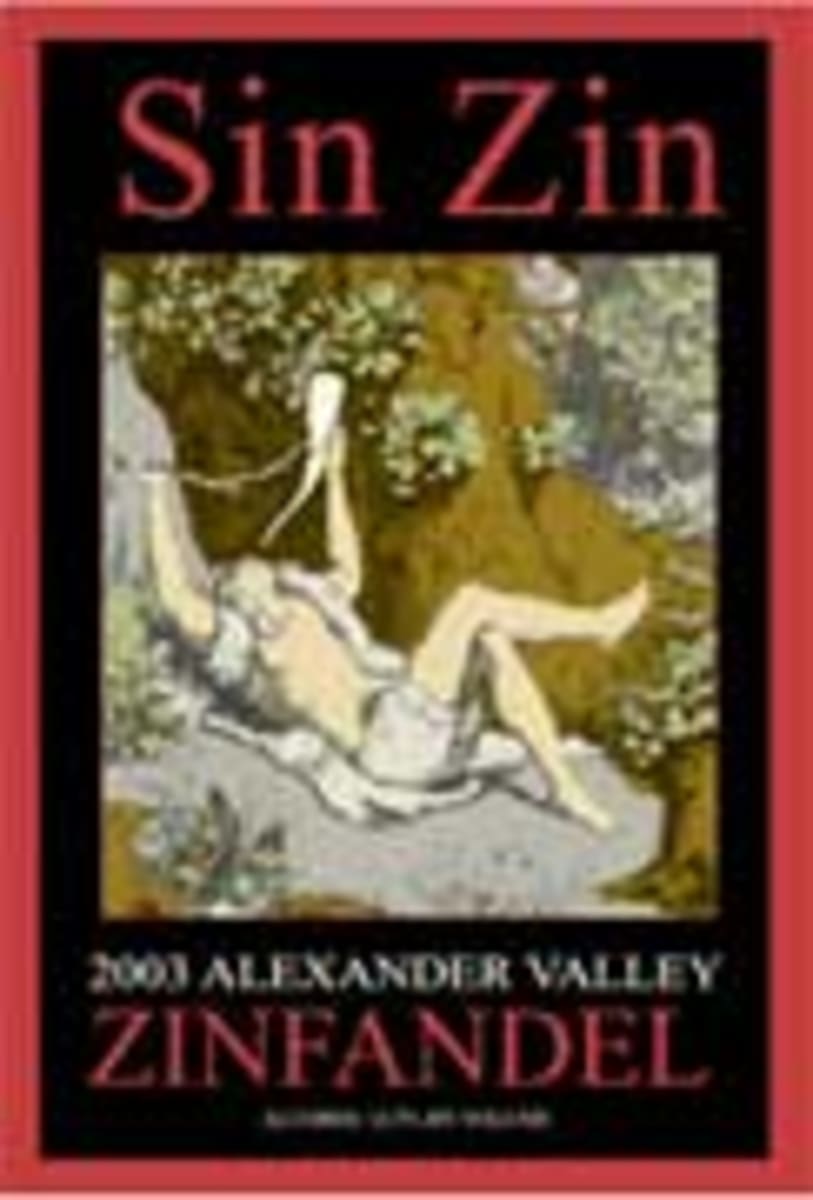 Alexander Valley Vineyards Sin Zin Zinfandel 2003 Front Label