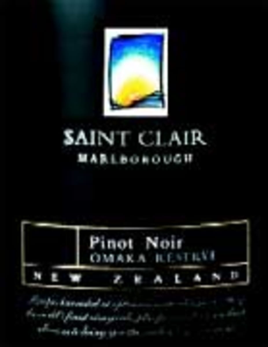 Saint Clair Omaka Reserve Pinot Noir 2001 Front Label