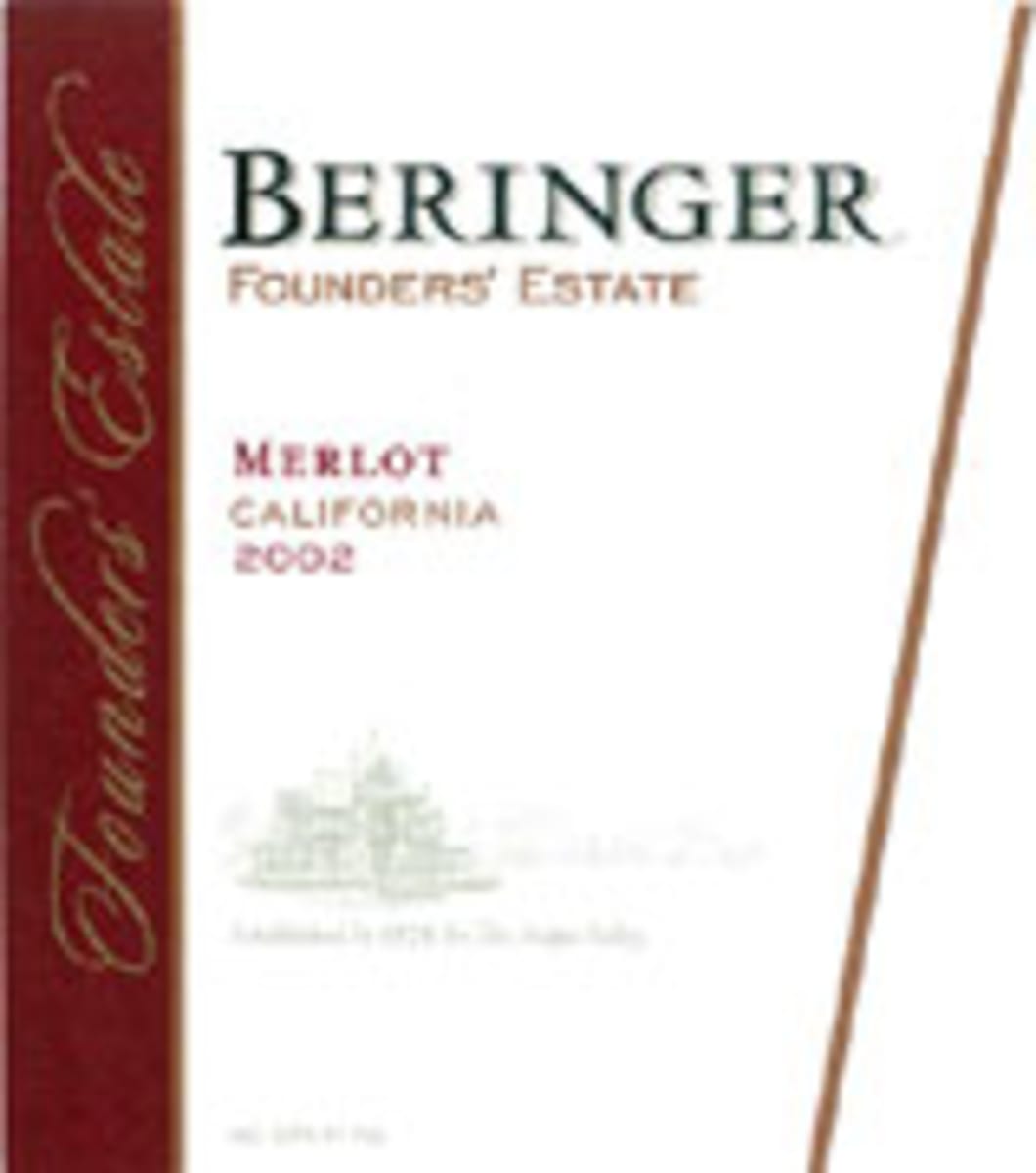 Beringer Founders' Estate Merlot 2002 Front Label