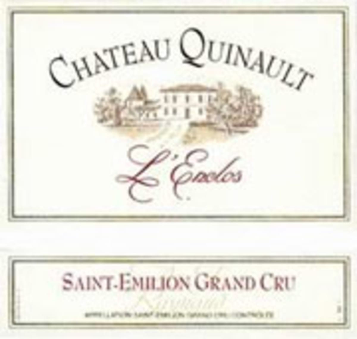 Chateau Quinault l'Enclos  2001 Front Label