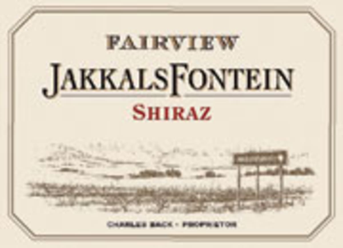 Fairview JakkalsFontein Shiraz 2002 Front Label