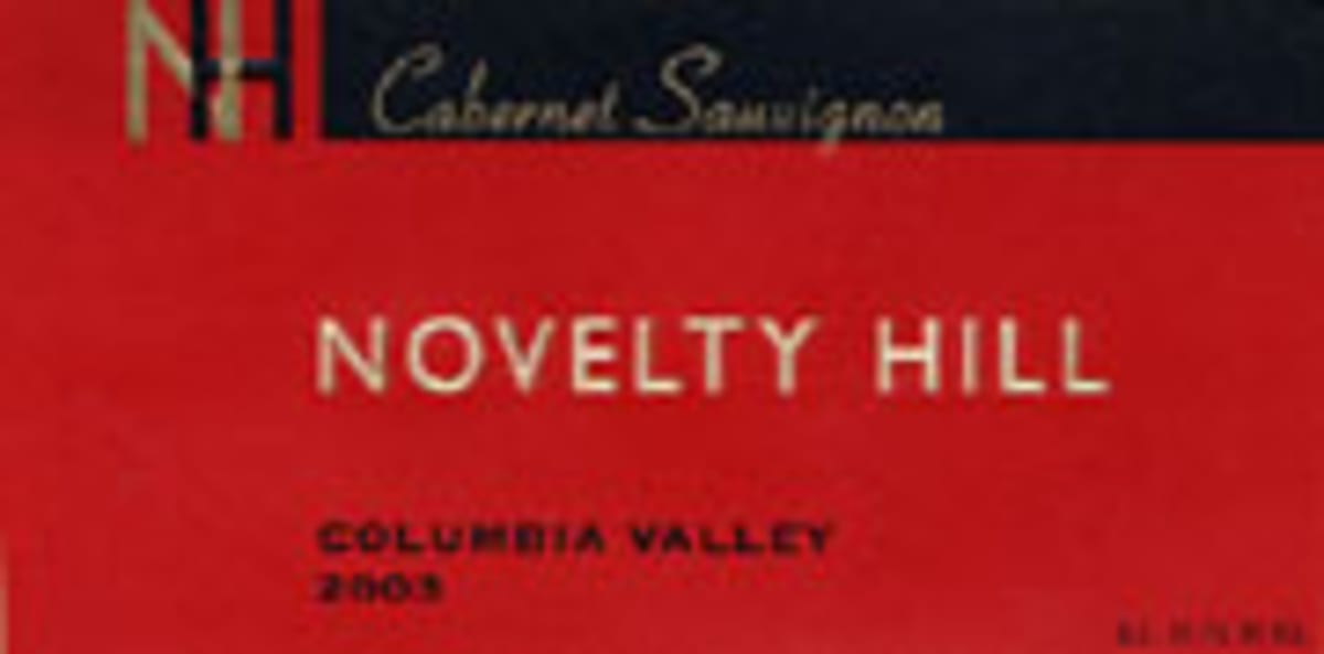 Novelty Hill Cabernet Sauvignon 2003 Front Label