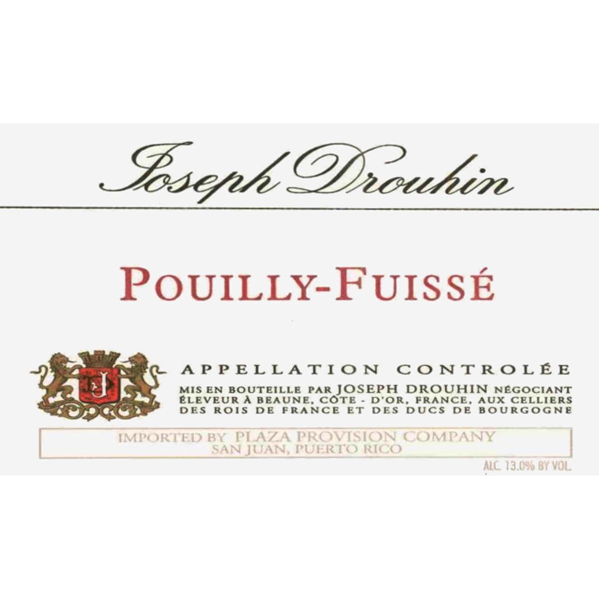 Joseph Drouhin Pouilly-Fuisse 2005 Front Label