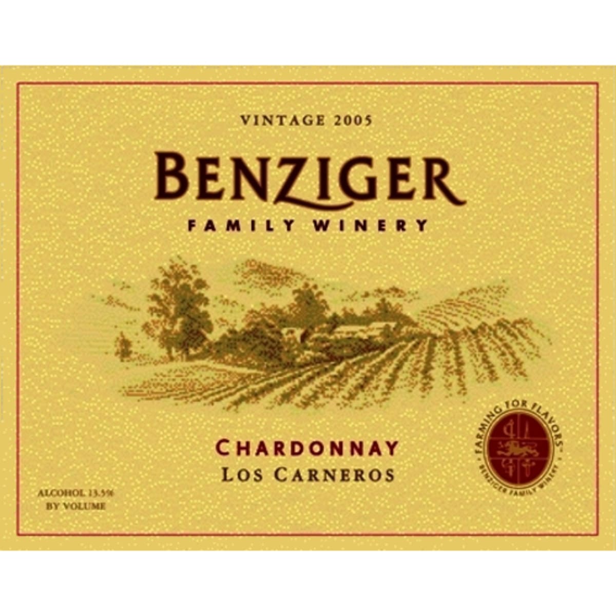 Benziger Carneros Chardonnay 2005 Front Label