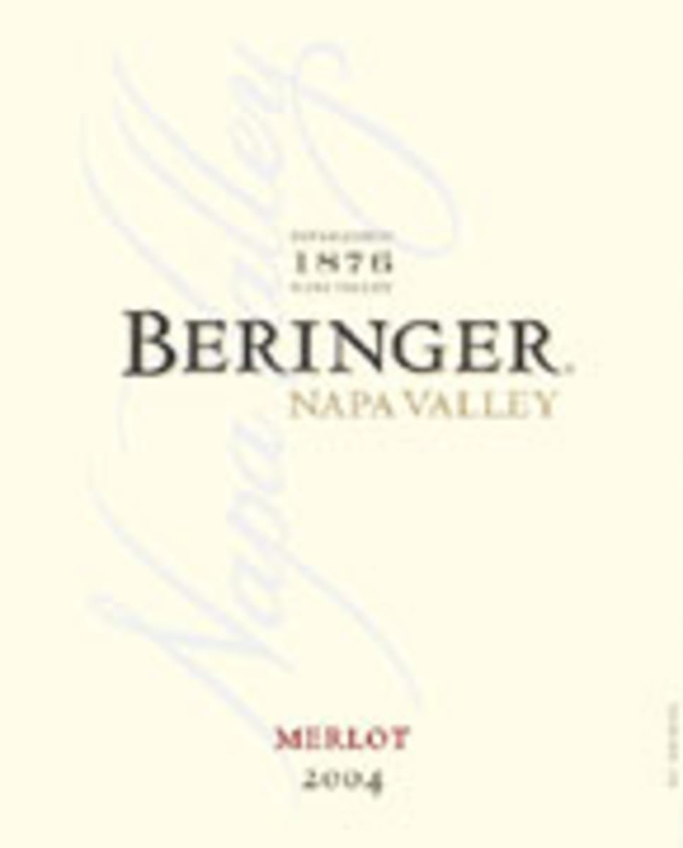 Beringer Napa Valley Merlot 2004 Front Label