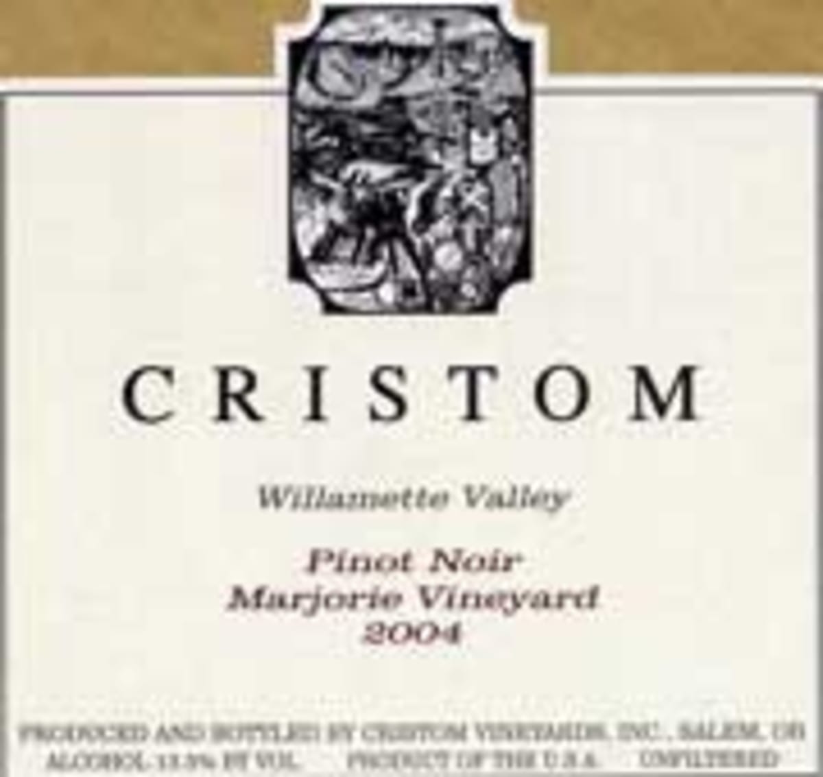 Cristom Marjorie Vineyard Pinot Noir 2004 Front Label