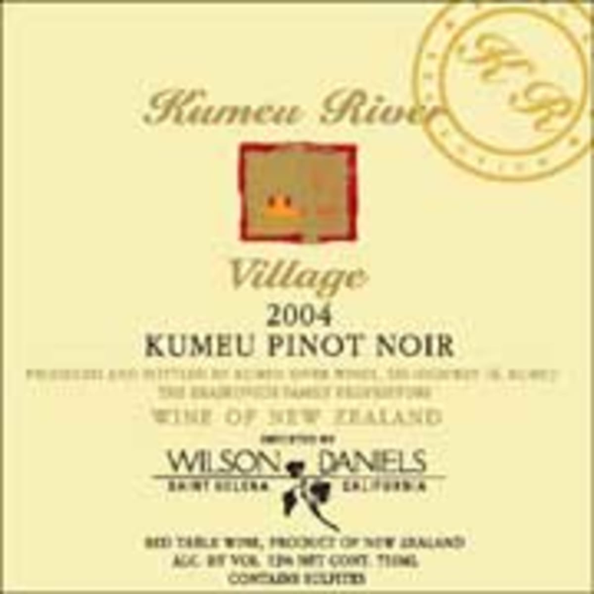 Kumeu River Village Pinot Noir 2004 Front Label