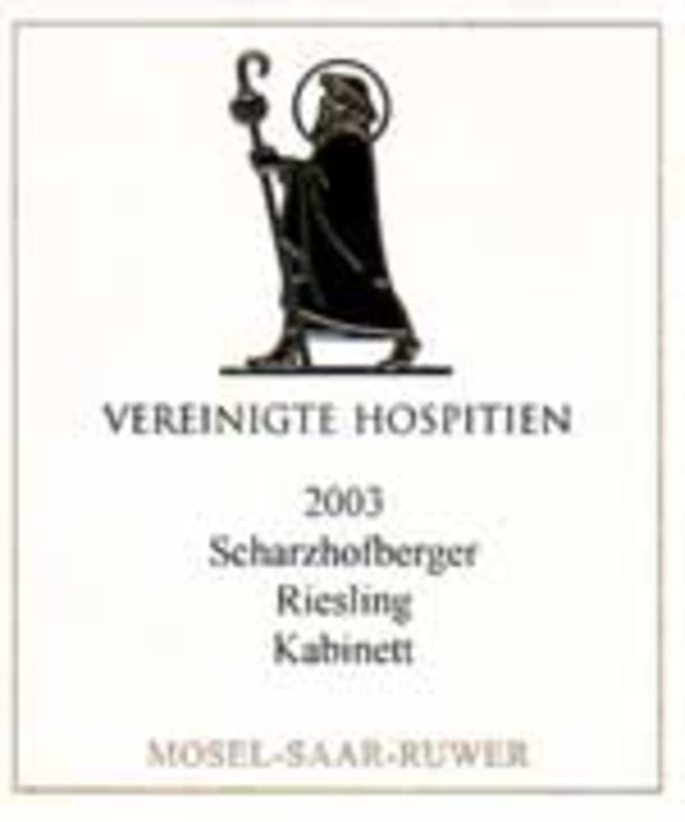 Vereinigte Hospitien Scharzhofberger Riesling Kabinett 2003 Front Label