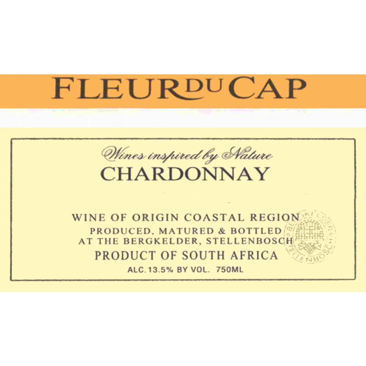 Fleur du Cap Chardonnay 2007 Front Label