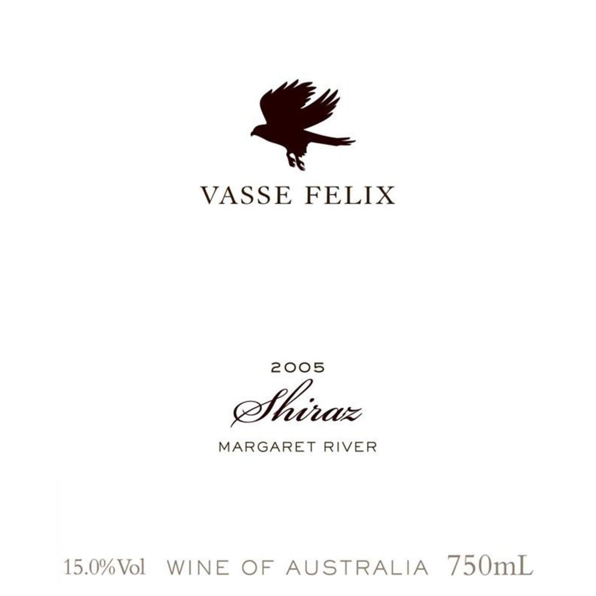 Vasse Felix Shiraz 2005 Front Label