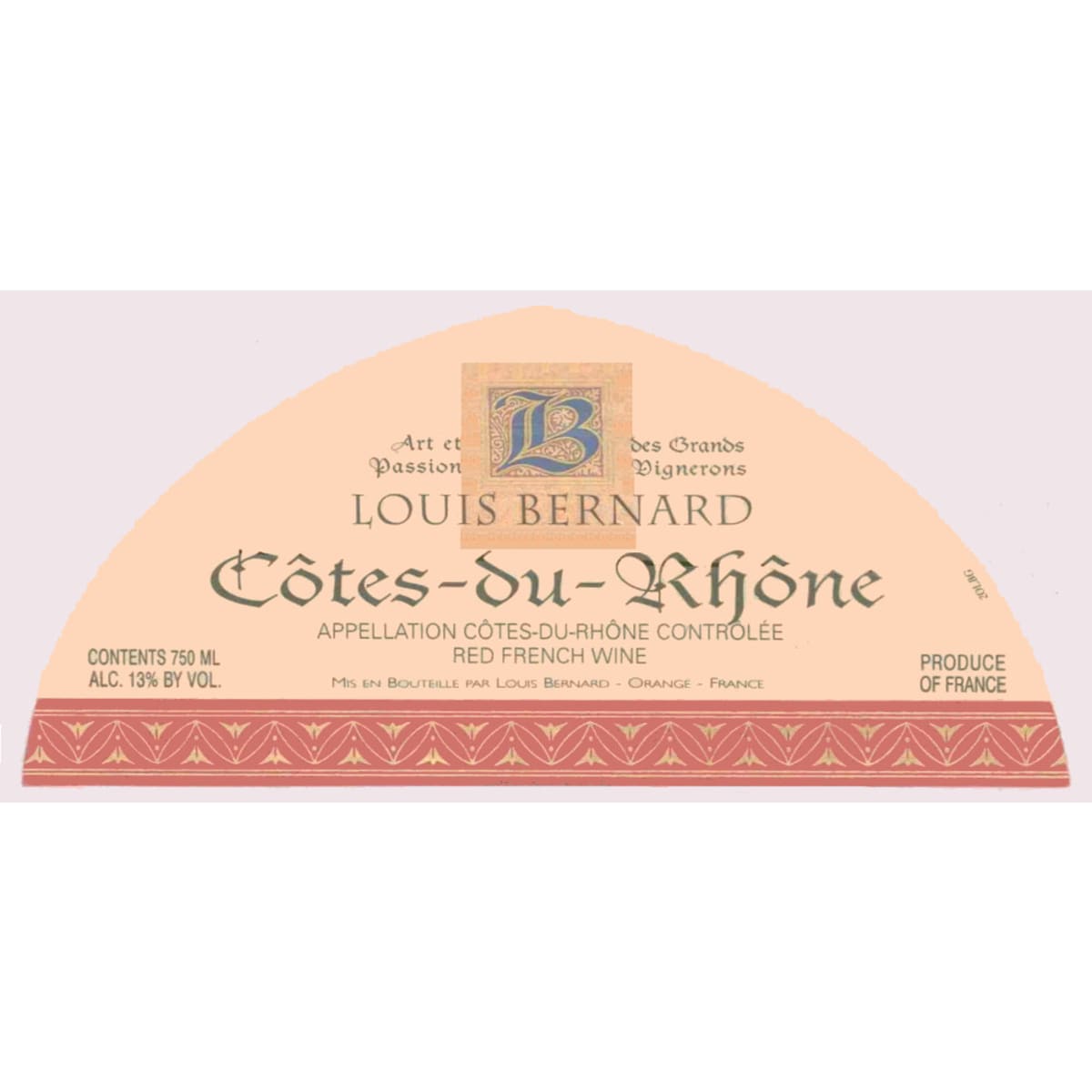 Louis Bernard Cotes du Rhone 2007 Front Label