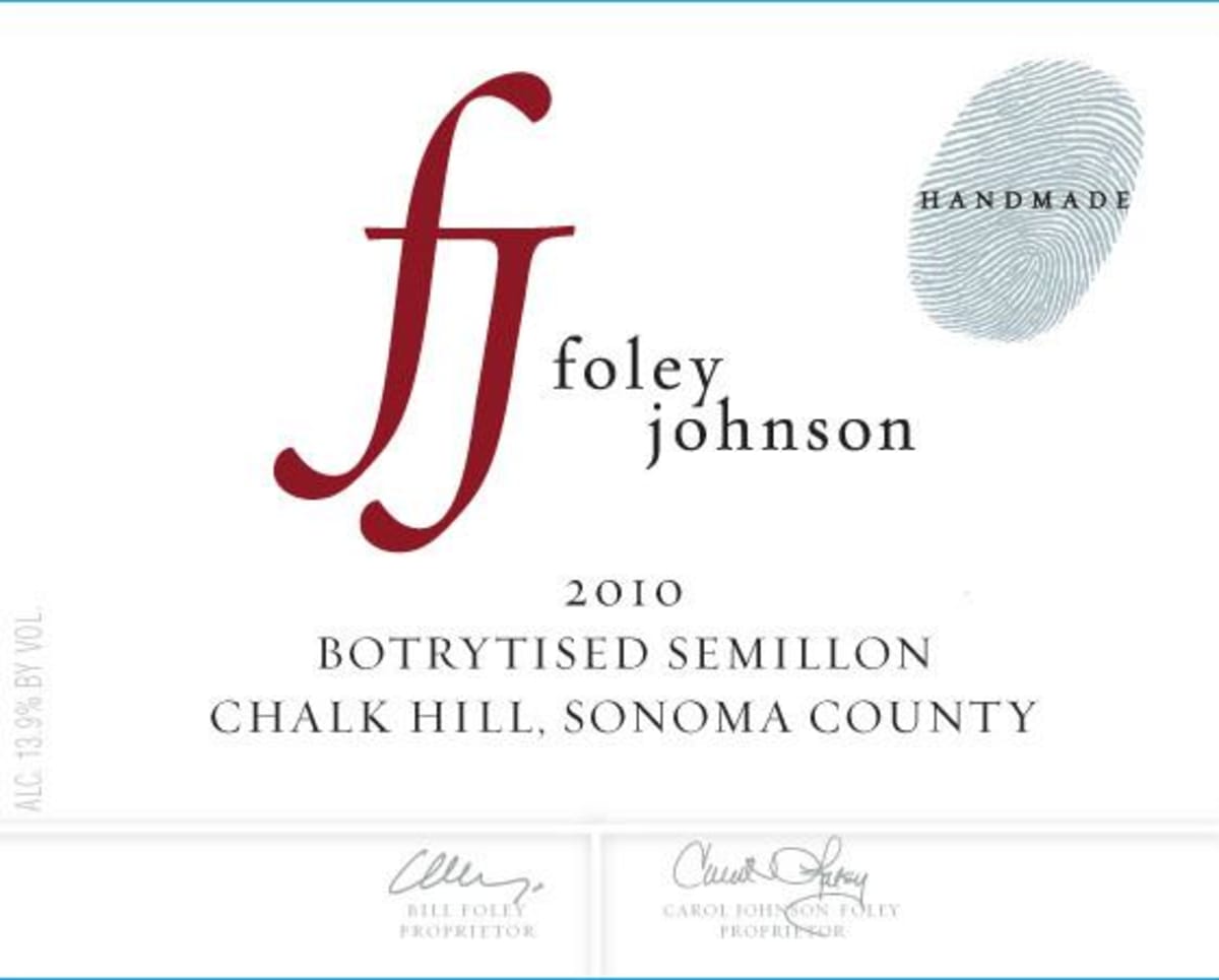Foley Johnson Handmade Botrytised Semillon 2010 Front Label
