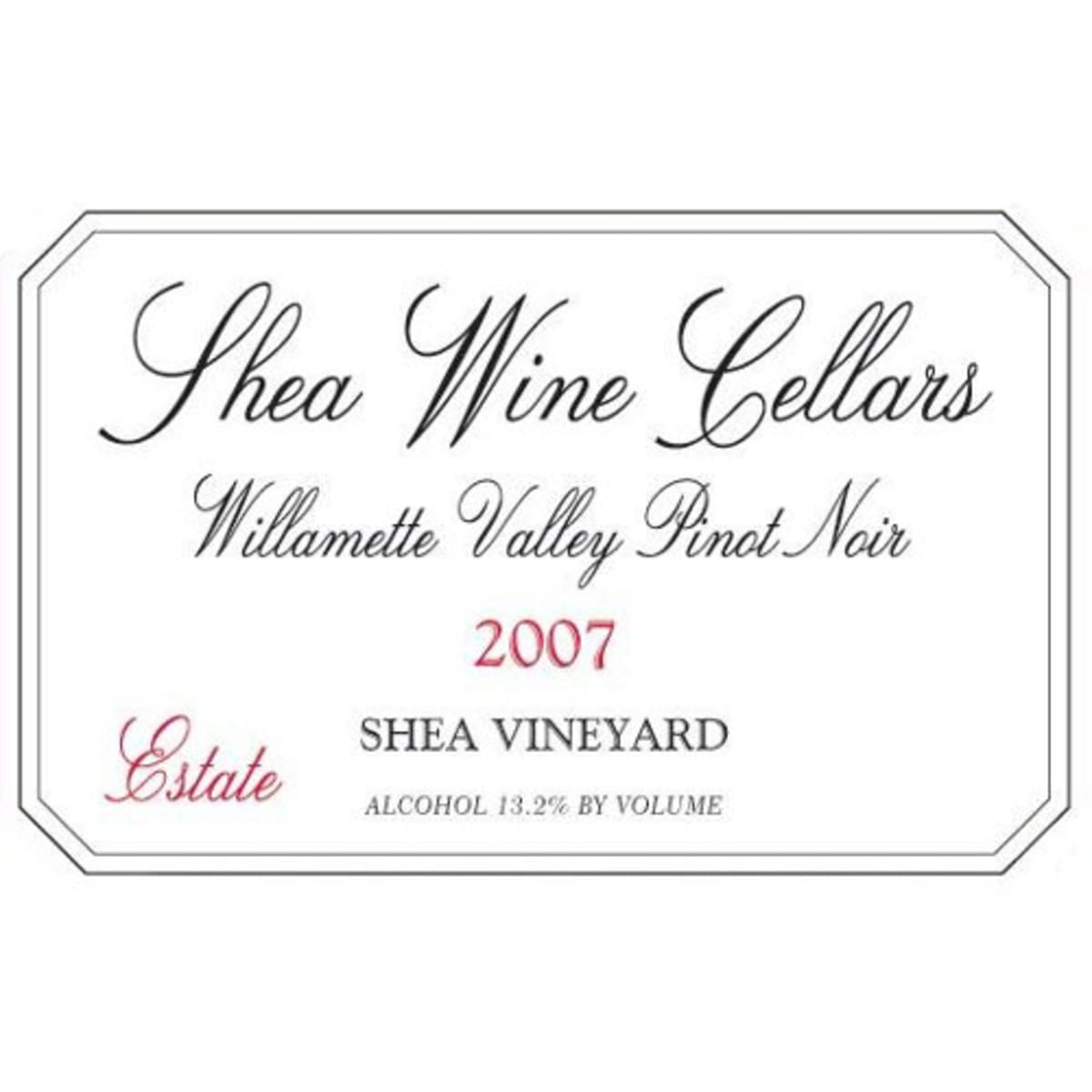 Shea Estate Shea Vineyard Pinot Noir 2007 Front Label