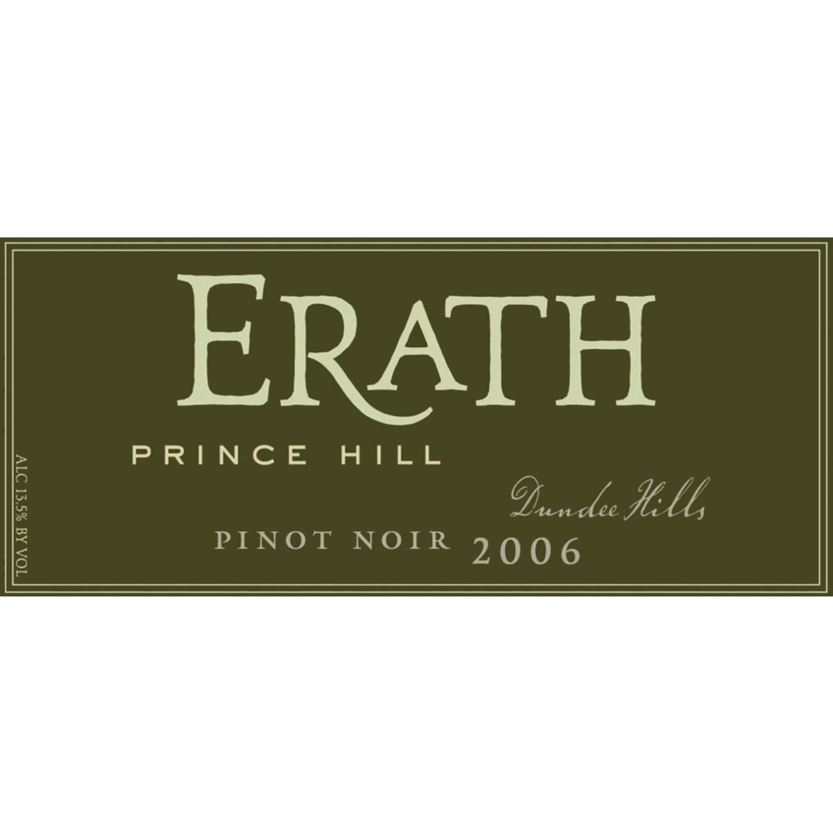 Erath Prince Hill Vineyard Pinot Noir 2006 Front Label