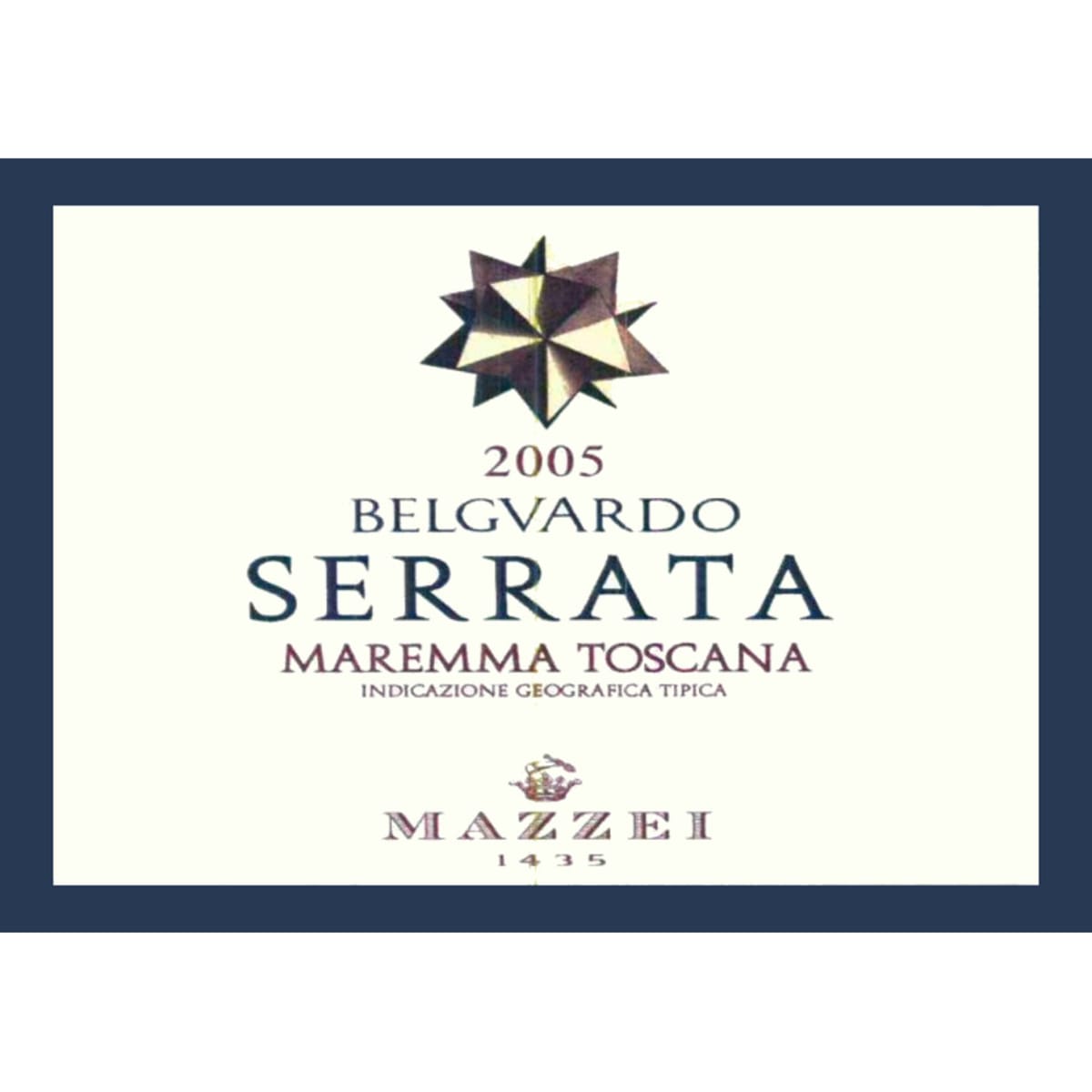Belguardo Serrata Maremma 2005 Front Label