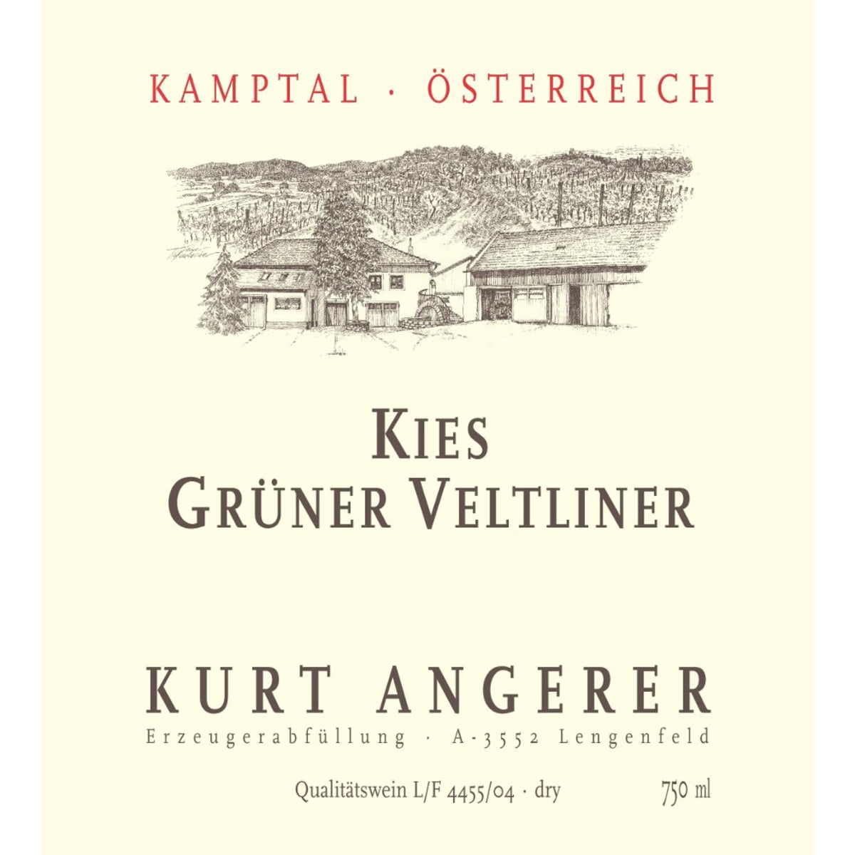 Kurt Angerer Kies Gruner Veltliner 2007 Front Label