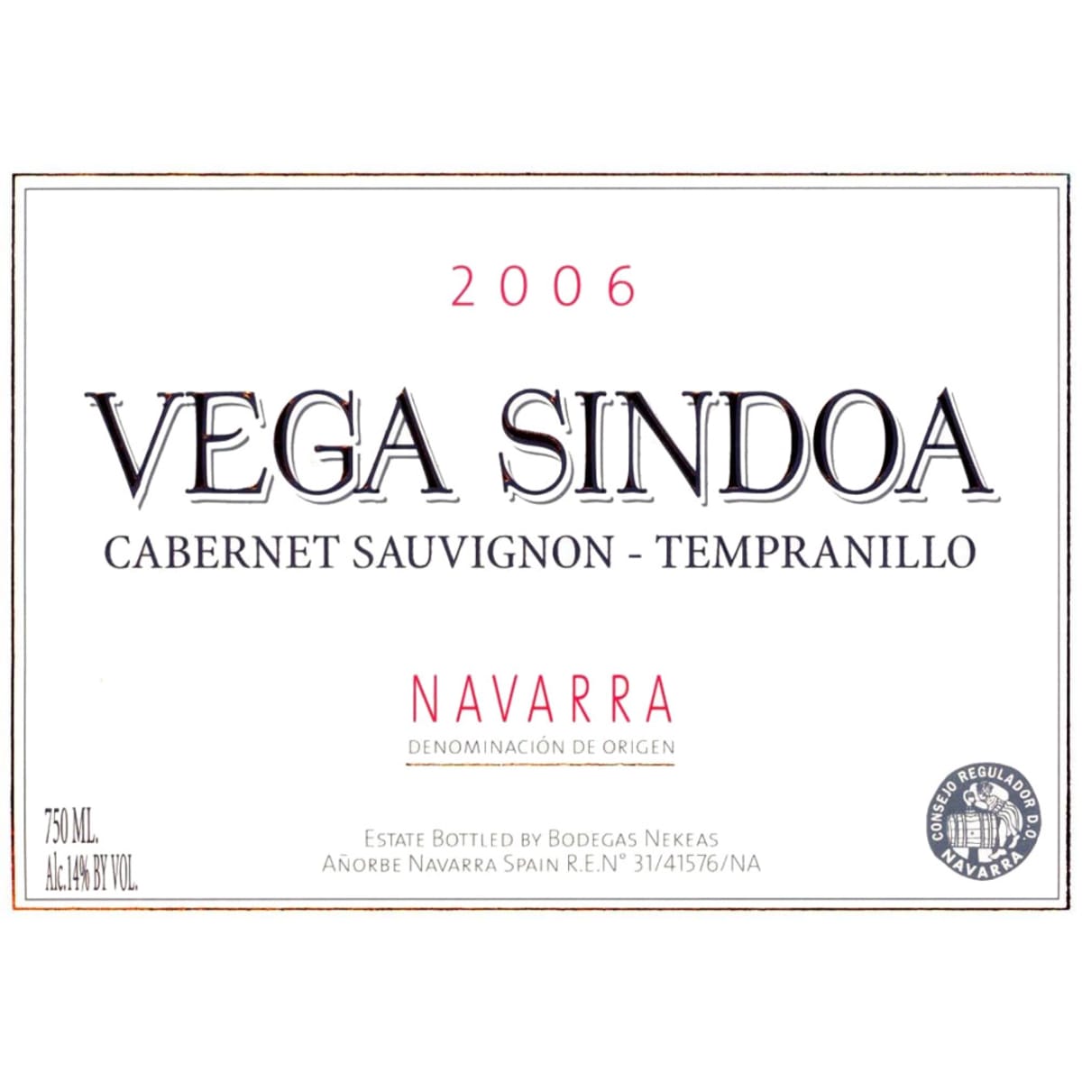 Bodegas Nekeas Cabernet-Tempranillo 2006 Front Label