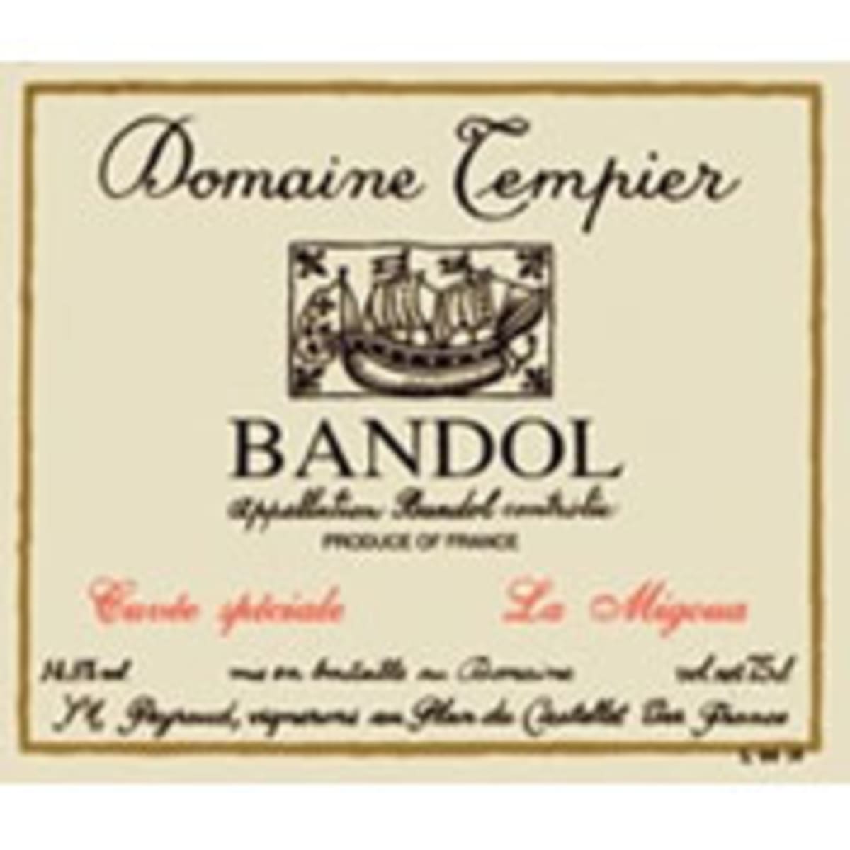 Domaine Tempier Bandol La Migoua Rouge 2006 Front Label