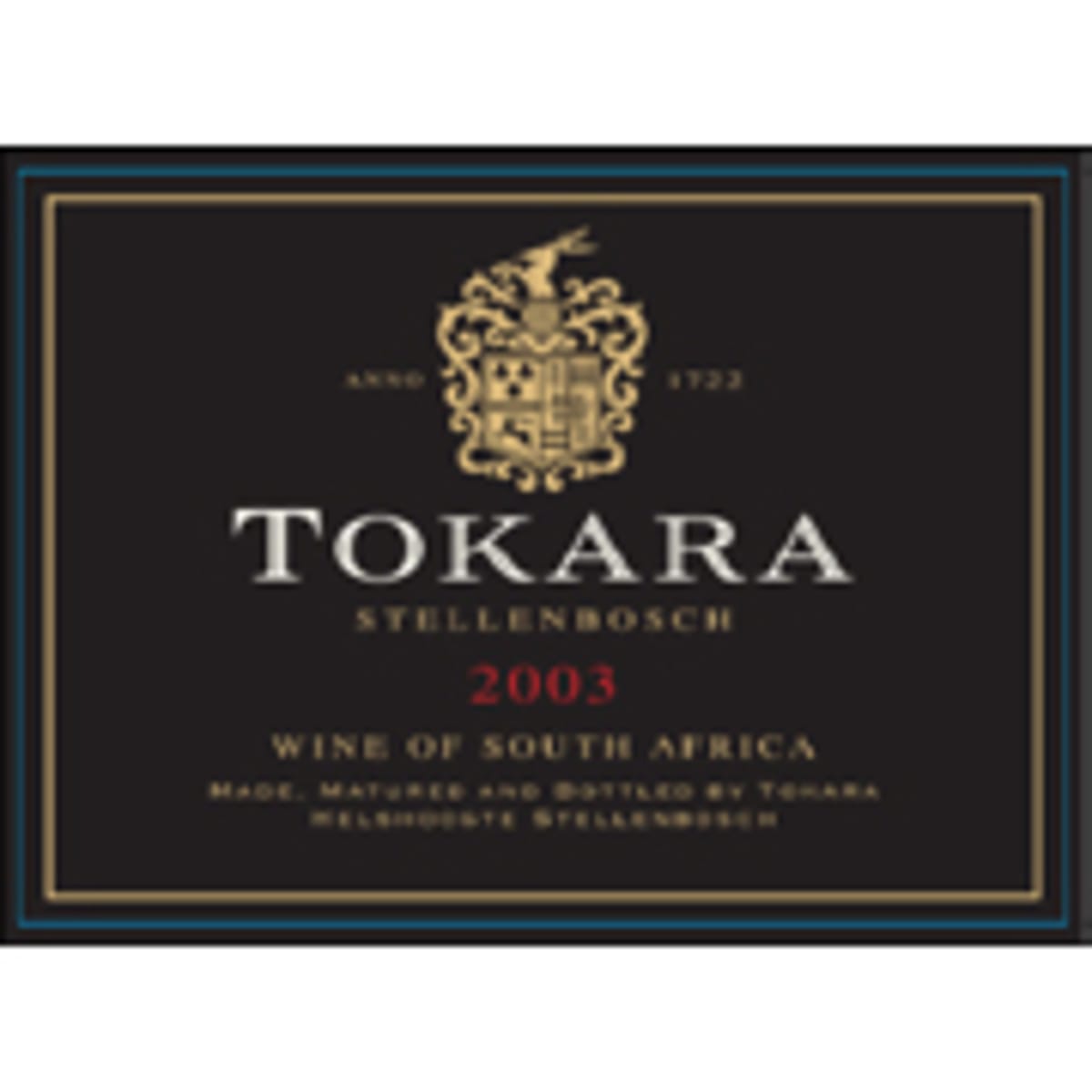 Tokara  2003 Front Label