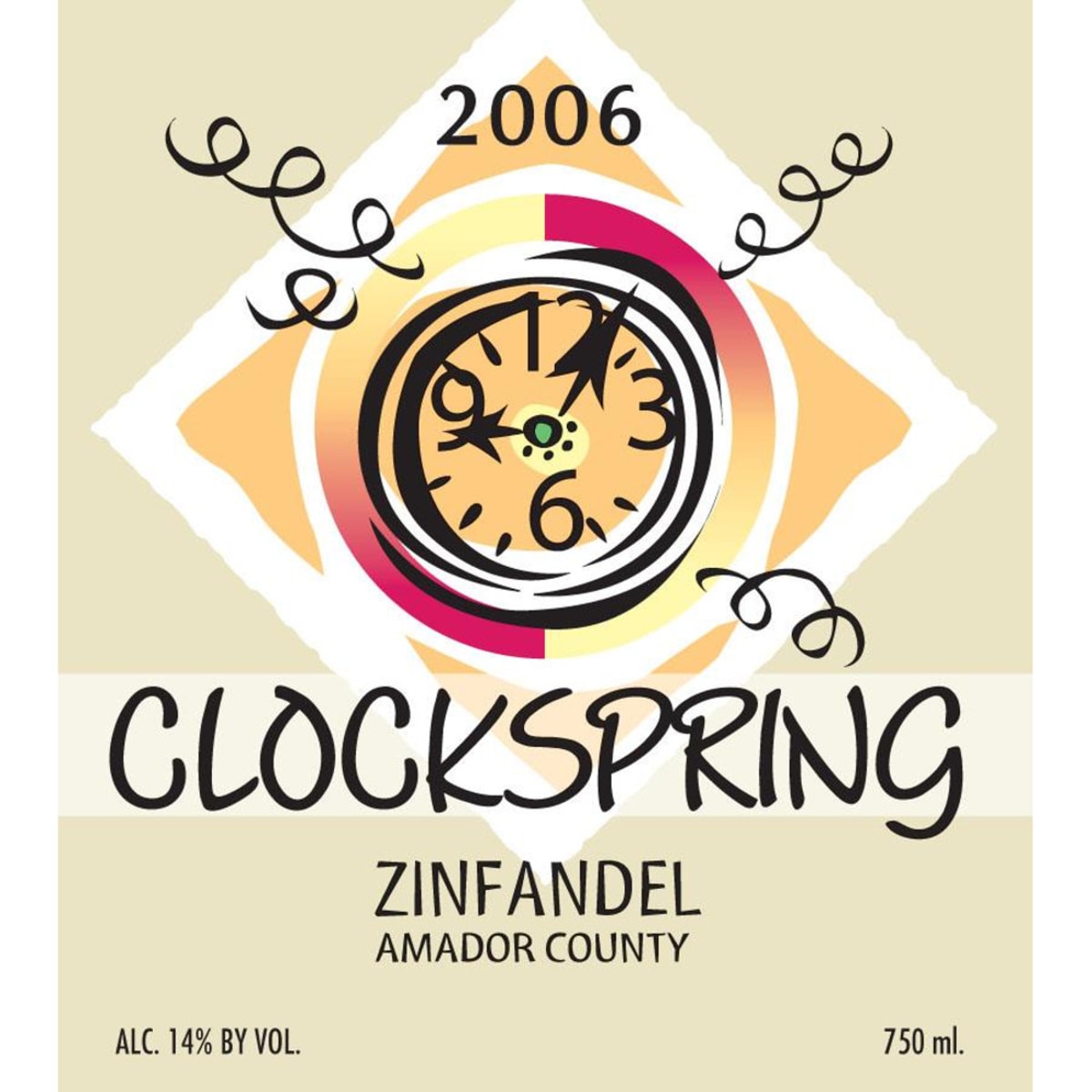 Mountain View Winery Clockspring Zinfandel 2006 Front Label
