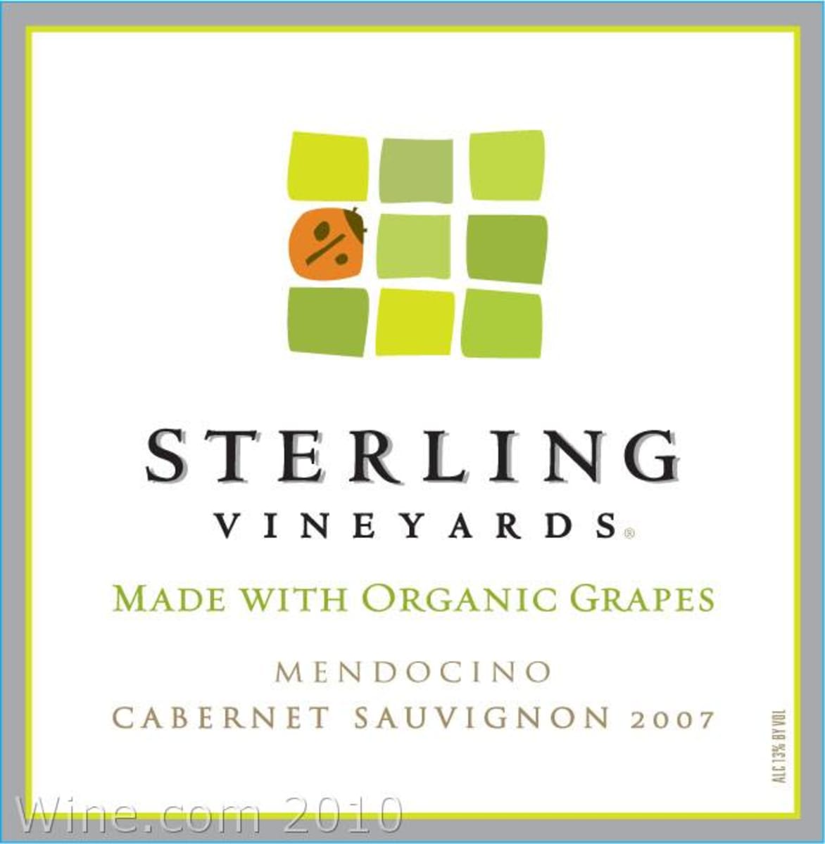 Sterling Organic Cabernet Sauvignon 2007 Front Label