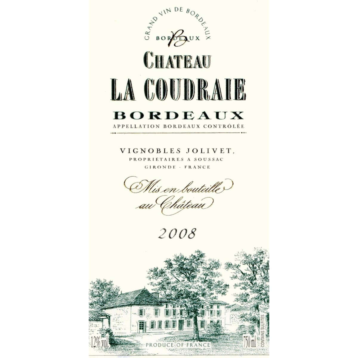 La Coudraie Blanc 2008 Front Label