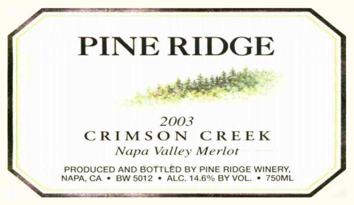 Forefront by Pine Ridge Crimson Creek Merlot 2003 Front Label