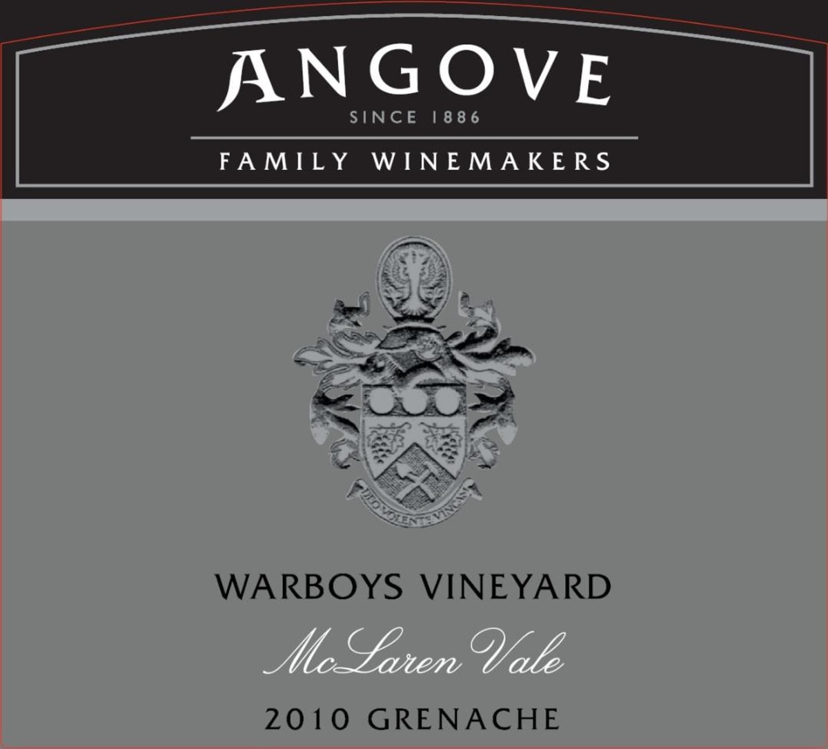 Angove Family Winemakers Warboys Vineyard Grenache 2010 Front Label