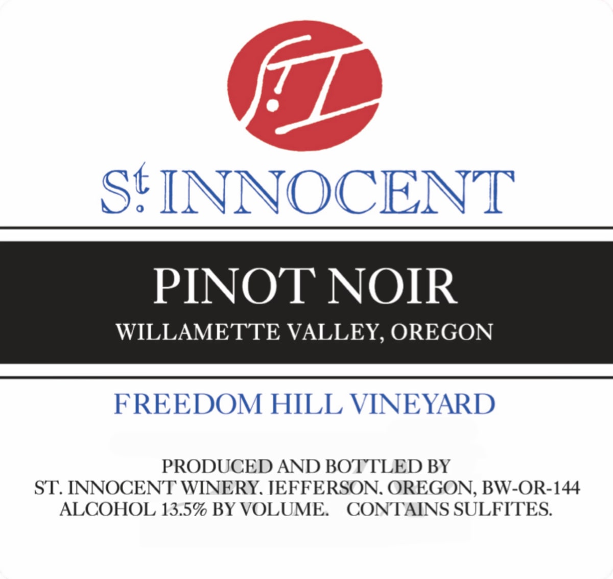 St. Innocent Freedom Hill Pinot Noir (375ML half-bottle) 2020  Front Label