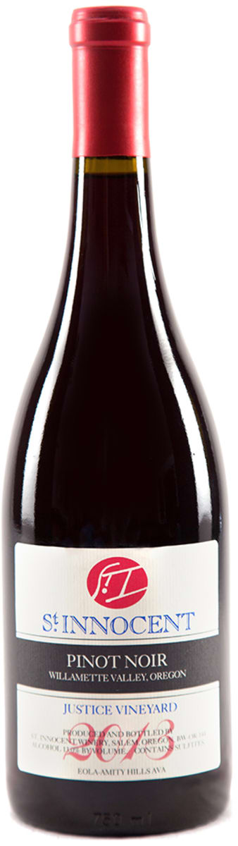 St. Innocent Justice Vineyard Pinot Noir 2013 Front Bottle Shot