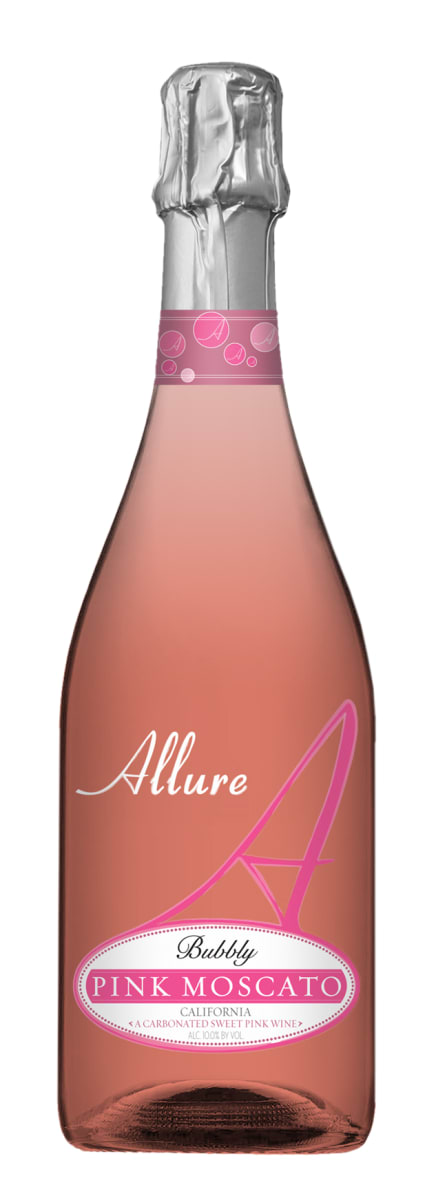 Allure Bubbly Pink Moscato  Front Bottle Shot